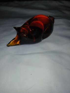 Amber Glass Animal, Orand And Brown Tone